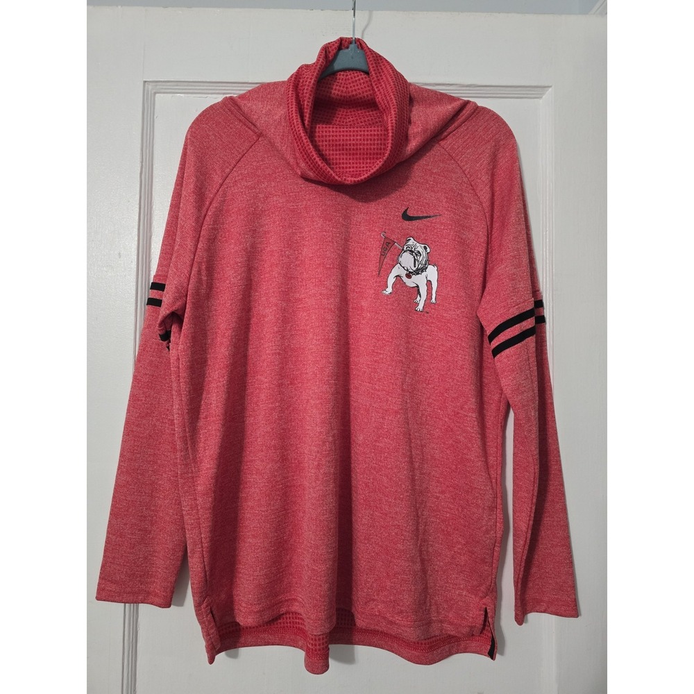 Nike University Of Georgia Funnel Sweatshirt Top‎ Womens Large Long Sleeve